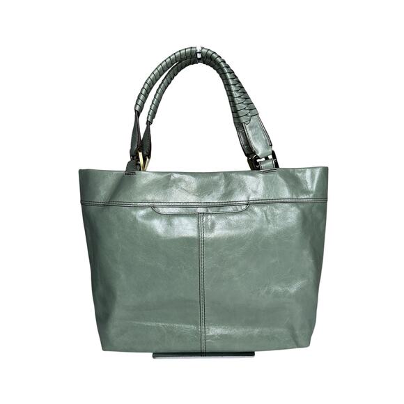 Hobo International Romy Medium Tote Bag Jade Green Polished Leather NWOT - Picture 3 of 7